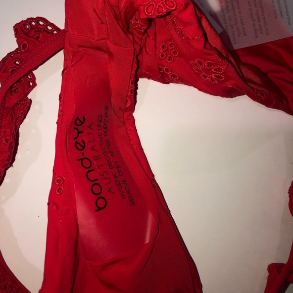 NWT Cherry red Bond-eye Australia eyelet constructed bikini bottom - Picture 5 of 6
